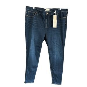 Madewell High Rise Skinny Jeans Dark Indigo Tencel Blend F8990 Size 37 NWT